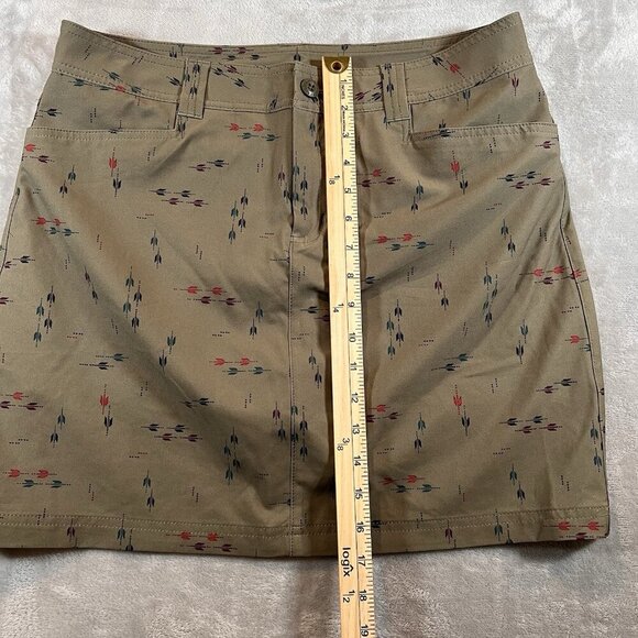 Eddie Bauer Skort Skirt SIZE 8 Adventurer 2.0 Olive Green Print UPF 50 Stretch - Picture 9 of 9